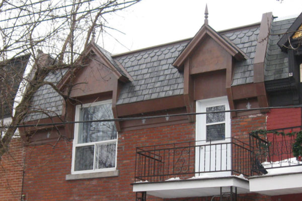 Slate and copper roofing